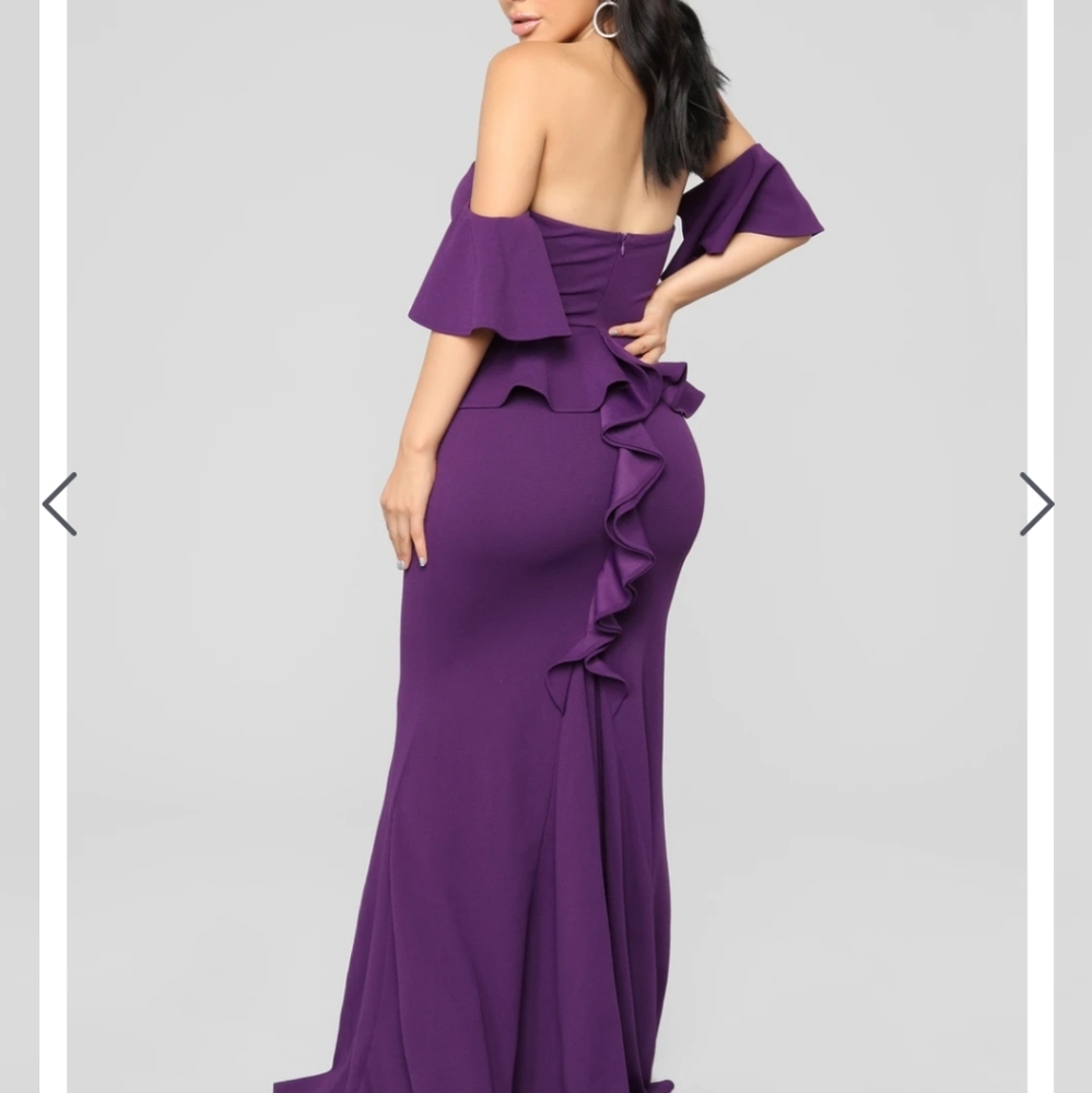 Party Dress-Eggplant - Picture 3 of 4